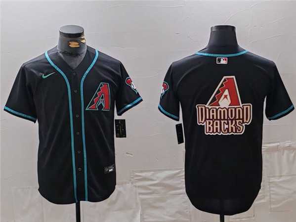 Mens Arizona Diamondbacks Black Team Big Logo Cool Base Stitched Baseball Jersey->arizona diamondbacks->MLB Jersey